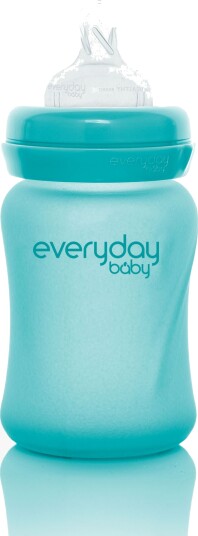 Everyday Baby Varmeindikerende Tåteflaske Glass 150 ml Turkis Everyday Baby Varmeindikerende Tåteflaske Glass 150 ml Turkis