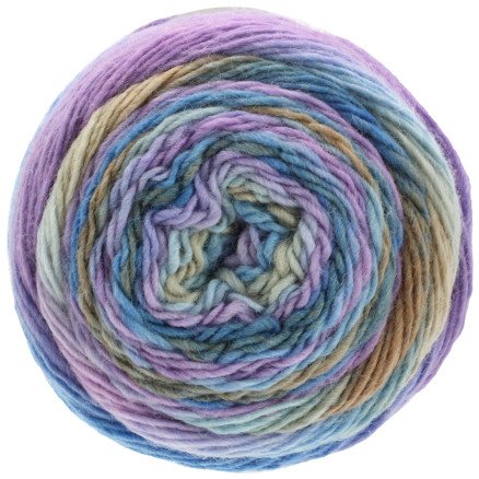 Lana Grossa Meilenweit 100 Colour Mix Garn 8002 Gråbrun/Kornblomst/lilla/Pastellblå Lana Grossa Meilenweit 100 Colour Mix Garn 8002 Gråbrun/Kornblomst/lilla/Pastellblå