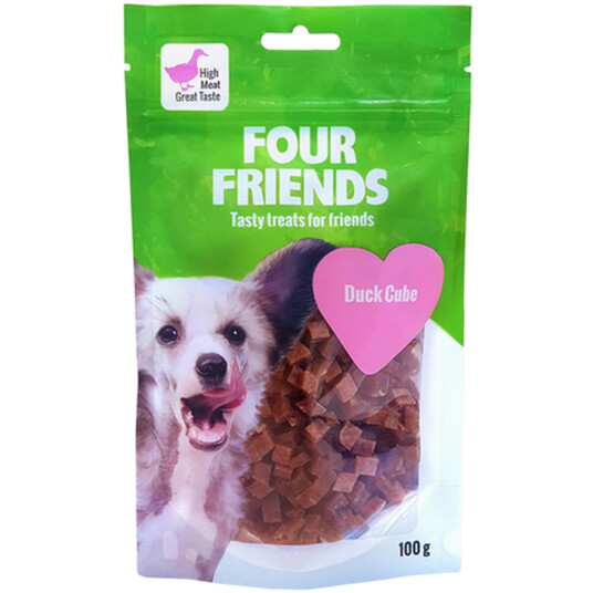 FourFriends Hundefôr Duck Cube 100 g - Naturlige Treningsgodbiter