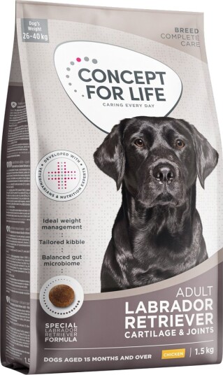 Concept For Life Tørrfôr Adult Labrador Retriever Nyhet Sparepakke 4 X 1.5 kg