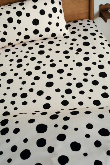 Jotex Dot Stretchlaken Beige/svart RIGMOR 22780370236