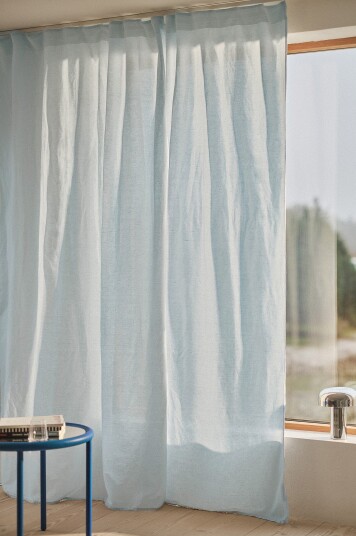 Jotex Gardin Linmiks 1lengde Ekstra Bred Lys blå LINA 205466106300