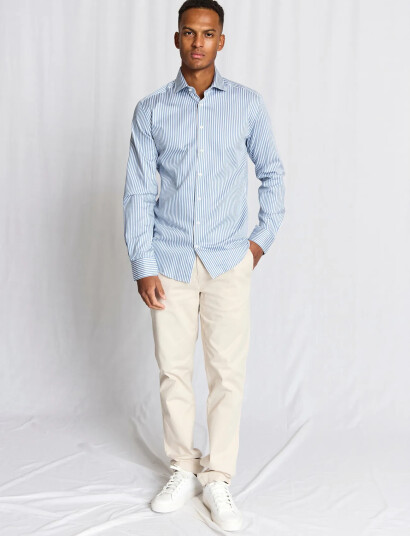 Bruun & Stengade Bs Hald Slim Fit Shirt Blue 44
