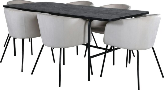 Venture Home Spisegruppe Venture Home Chicago Spisebord og Bergen Spisestol Sort GR22408