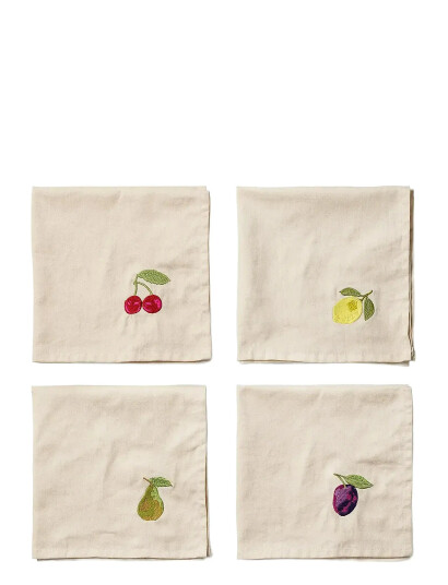 Midnatt Napkins 4-Pack Tutti Frutti - Cream - 40X40CM
