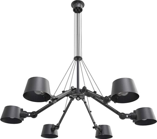 Tonone Bolt Taklampe 6 armet Røyksvart
