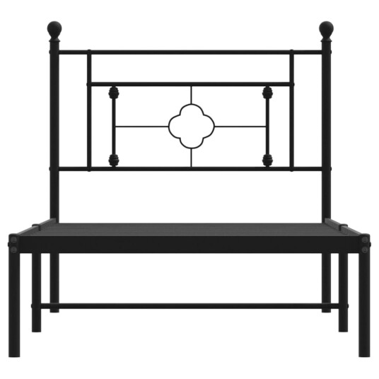 vidaXL Sengeramme i metall med hodegavl svart 100x190 cm 8721012248663