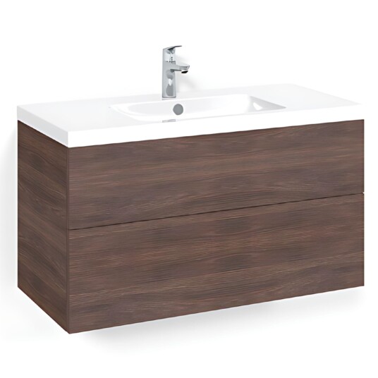 Macro Design Crown Plain/push-open Servantskap 2 Skuff - med Light Servant Brun ask / 100cm 45