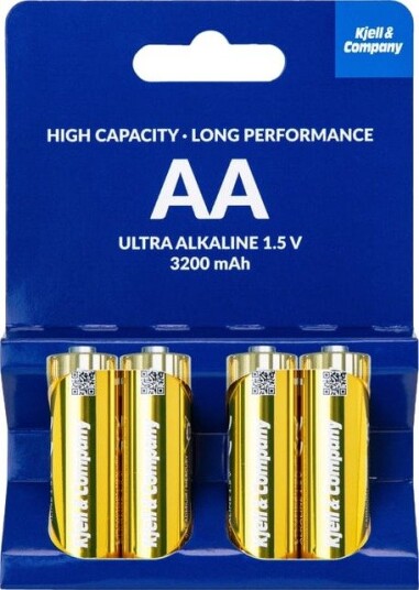 Kjell & Company AA-batterier Ultra Alkaline LR6 3200 mAh 4-pk.