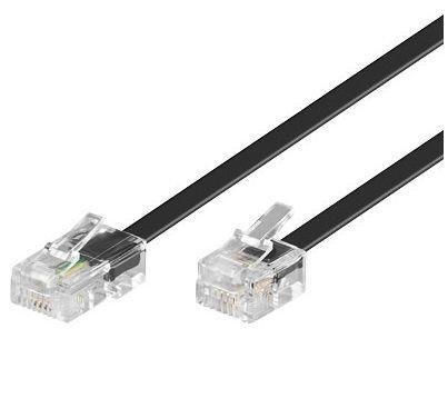 MicroConnect 15m RJ11 til RJ45 Telefonkabel Hankjønn Svart