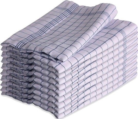 Royal Series Kokkekjøkkenhåndklær (50x100cm) Hvit/Blå - 10 stk