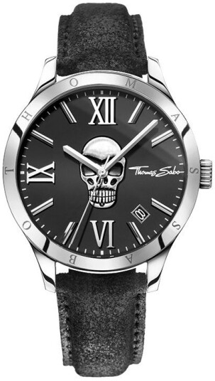 Thomas Sabo Herreklokke WA0210 218 203 Rebel Grå/Lær Ø43 mm