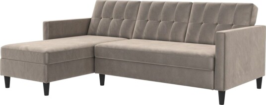 Sovesofa Hartford 213x153x82 cm Taupe Fløyel 213x153x82 cm Taupe Fløyel