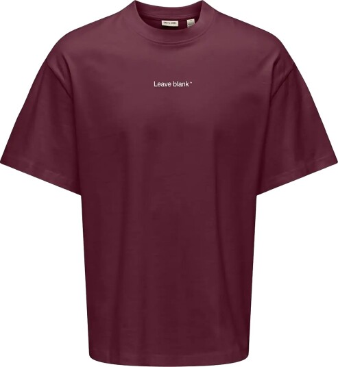 ONLY & SONS Onsfred Life Ovz Tee Lb Burgundy XL