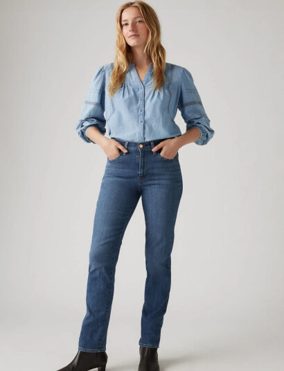Levi"s® 724 High Rise Straight Way Way - Blue - 27 x 32