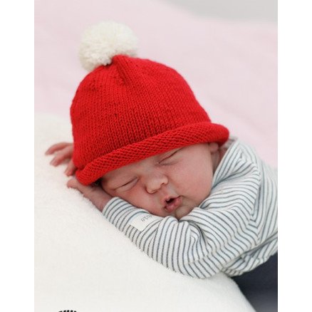 Itsy Bitsy Santa by DROPS Design Baby Nisselue Strikkeoppskrift str Prematur  3 4 år