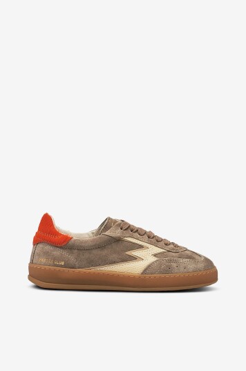 Moaconcept   Joggesko Club Briar root Washed Suede Orange Horsy Backtab   Brun