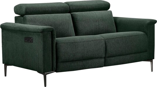 Sofa 2 seter Lund Mørk grønn Belfast stoff Manuell hvilestol Mørk grønn Belfast stoff Manuell hvilestol