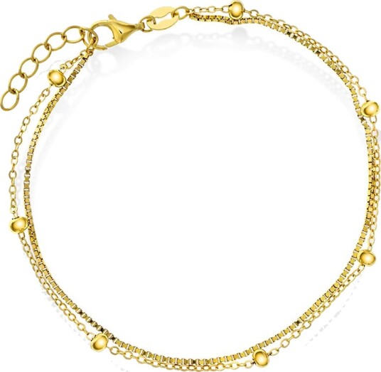 Pan Jewelry Ankelkjede i 925 forgylt sølv 20 cm