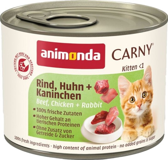 Animonda Carny Våtfôr Kitten & Kanin Kylling Okse 12 X 200 G
