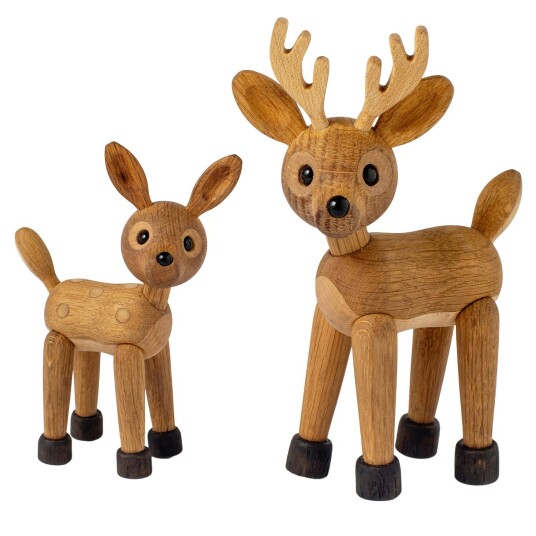 Spring Copenhagen Spirit Deer Set With Wooden Figurines Oak