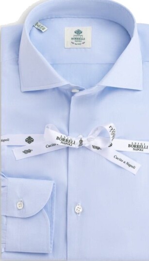 Luigi Borrelli Dress shirt 38 blå herre