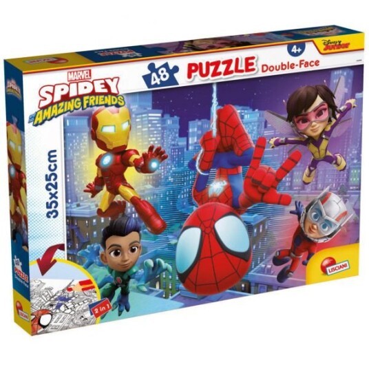 Lisciani Dobbeltsidet Puslespill 48 Brikker Spidey and His Amazing Friends