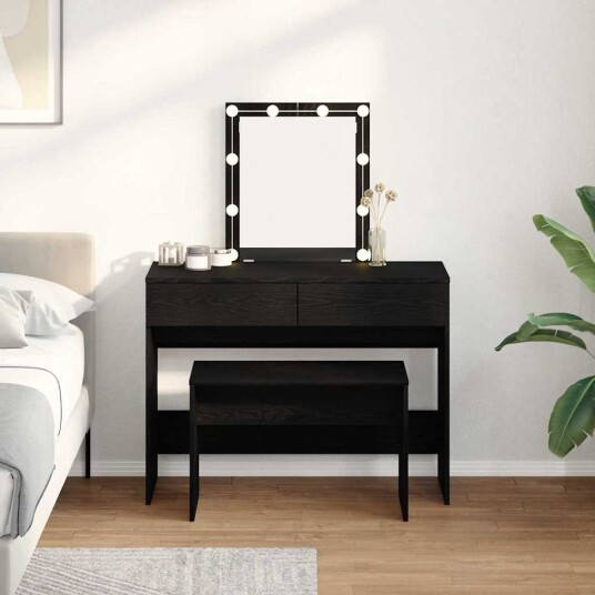 vidaXL Kledestol Svart eik 70 x 35 x 45 cm Konstruert tre vidaXL Kledestol Svart eik 70 x 35 x 45 cm Konstruert tre