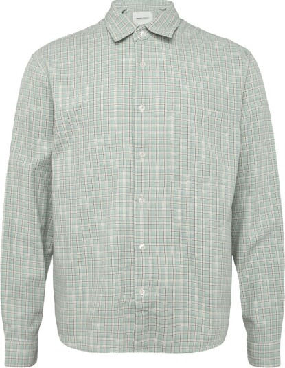 Garment Project Relaxed Ls Shirt Dusty Green Chec DUSTY GREEN XL