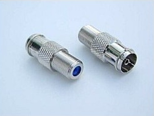 Dkt Triax-adapter, F-kontakt Hunn til IEC Hunn Silver/Blue