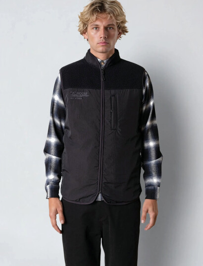 Fat Moose Vester Fleece Vest - Black - S