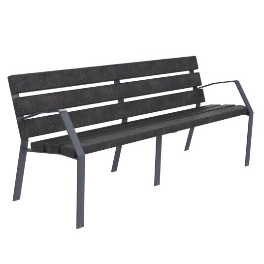 Parkbenk Citymax Elegance Resirkulert Plast/Stål 180x79x62cm Sort