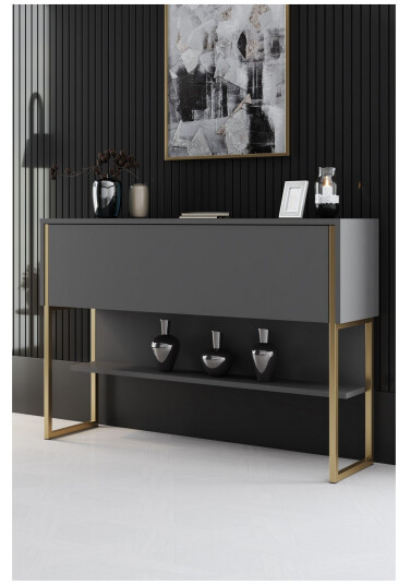 Luxe Kommode 120 cm Gull/Antrasitt Luxe Kommode 120 cm Gull/Antrasitt