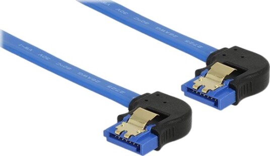 Delock Sata Kabel Serial Ata 150/300/600 SataR Høyre Vinkel Til SataR Venstre Vinkel 10 Cm Haspe Blå Delock Sata Kabel Serial Ata 150/300/600 SataR Høyre Vinkel Til SataR Venstre Vinkel 10 Cm Haspe Blå