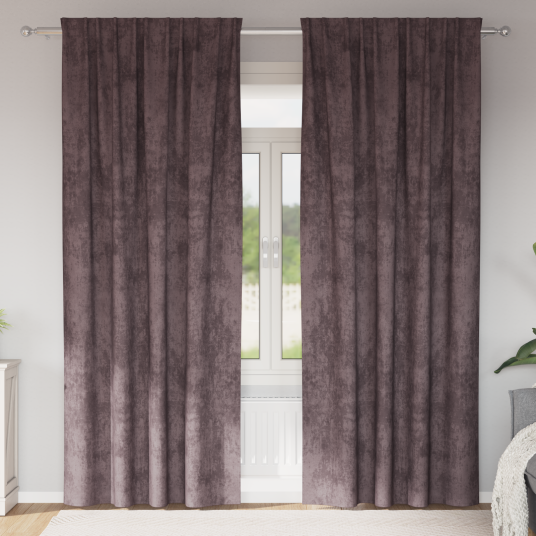 Gardin med gardiner 2 pcs Brun 225 x 140 cm Fløyel Gardin med gardiner 2 pcs Brun 225 x 140 cm Fløyel