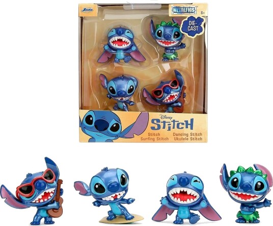 Jada Toys Stitch Figures 4 Pack 2.5" Wave 2 Blue