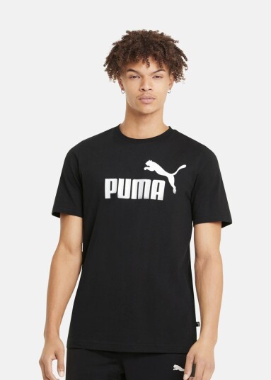 Puma Ess Logo Tee Puma Black S T-Shirts