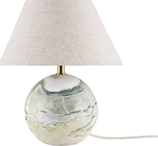 Globen Lighting Bordlampe Castello 24 Mørkegrønn marmor/beige Grønn Bordlamper