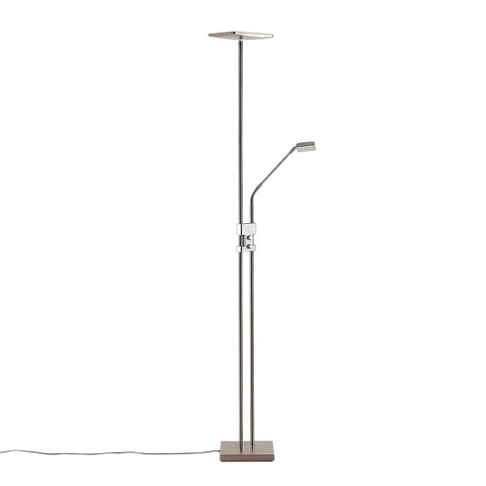 Lindby LED-uplight Jonne med lesearm, dimbar, kantet Lindby LED-uplight Jonne med lesearm, dimbar, kantet