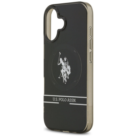 US Polo DH & Bottom Stripe Logo MagSafe deksel til iPhone 17 Svart
