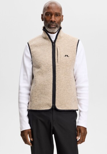 J. Lindeberg Duncan Wool Fleece Vest Beige L