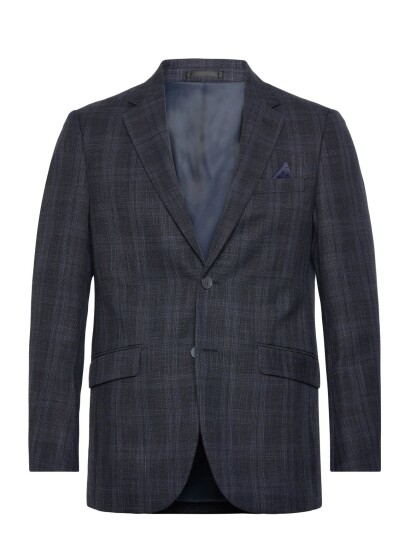 Lindbergh Black Dobby Check Blazer Navy 56