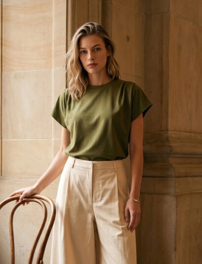 Minus Mssevira T Shirt Khaki green XXL