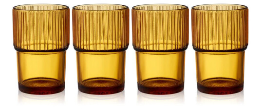Bitz Kusintha caféglass 38 cl 4-stk. Amber