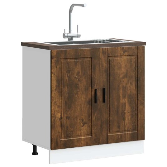 Vask underskap Porto røkt eik 80x46x81,5 cm konstruert tre 8721158422781