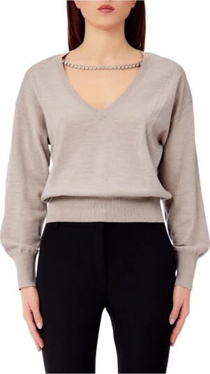 Liu Jo Dame Strikkevarer Beige L,