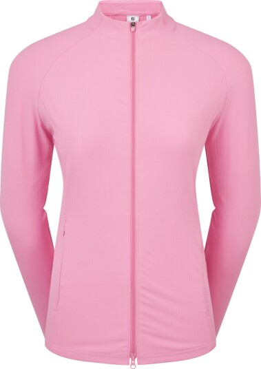 FootJoy Full Zip Rib Midlayer Golfgenser dame Mid Pink Small