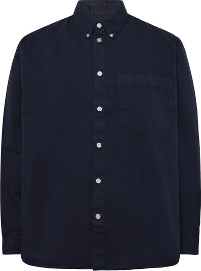 Garment Project Relaxed Ls Button Down Shirt   Navy   NAVY   S