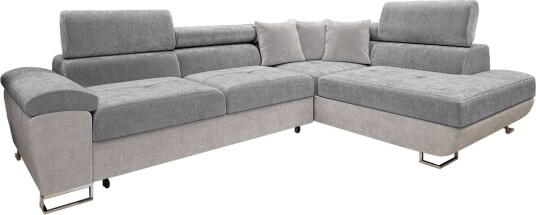 Reginia Sofa med Sjeselong 3 seter Lys grå/Grå Reginia Sofa med Sjeselong 3 seter Lys grå/Grå