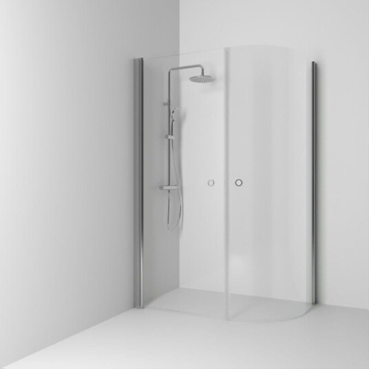 Svedbergs Skoga Dusjhjørne Rett|U-Formet 81x117 cm, Alu Matt/Klarglass Svedbergs Skoga Dusjhjørne Rett|U-Formet 81x117 cm, Alu Matt/Klarglass